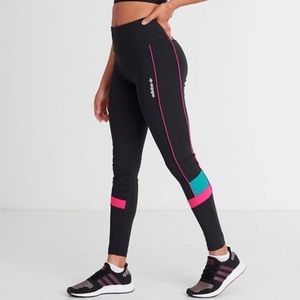 New With Tags Adidas Originals Black with Pop of Neon Color Leggings